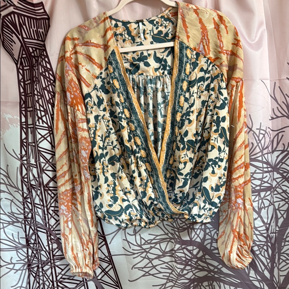 Floral and Striped Women's Top never worn
